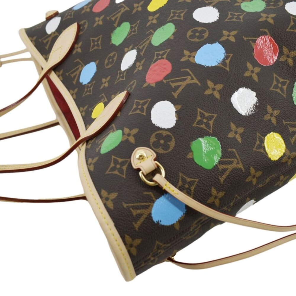 LOUIS VUITTON x YK Neverfull MM Monogram Canvas Shoulder Bag Brown - Picture 8 of 14